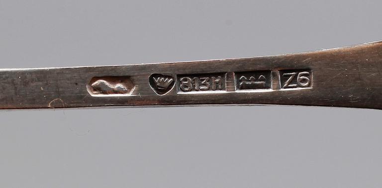 KAFFESKEDAR, 8 st, silver, Finland, 1950-tal. Vikt ca 77 gram.
