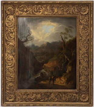 Benjamin Barker, Tillskriven, Bergslandskap med samtalande figurer.