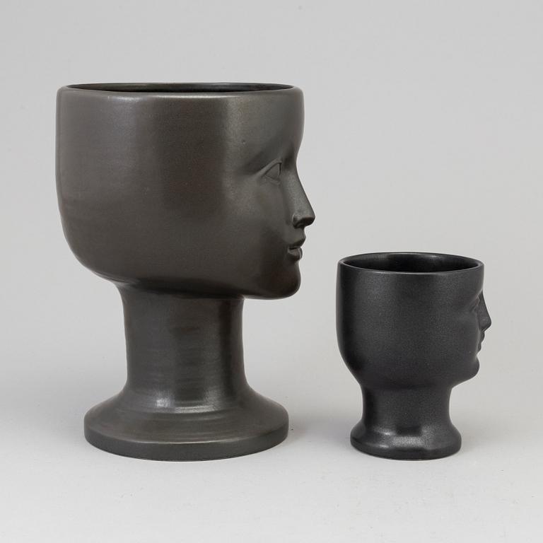 Two Lisa Larson stoneware vases from Gustavsberg.