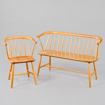 KARMSTOL SAMT SOFFA, Nesto, 1950/1960-tal.
