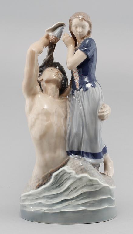 FIGURIN, porslin, Holger Christiansen, Royal Copenhagen, 1900-talets andra hälft.