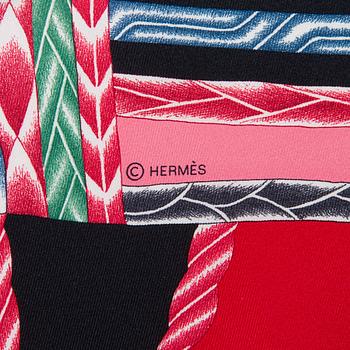 Hermès, 'Robe du soir' scarf and a Hermès scarf ring.