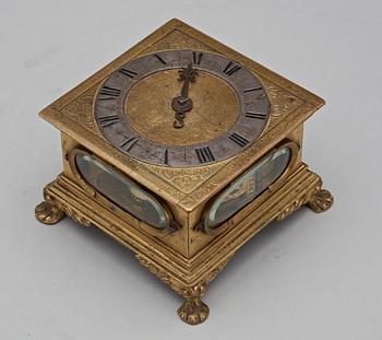 A Baroque traveller´s clock by Jacob Gierkie, dated 1647.