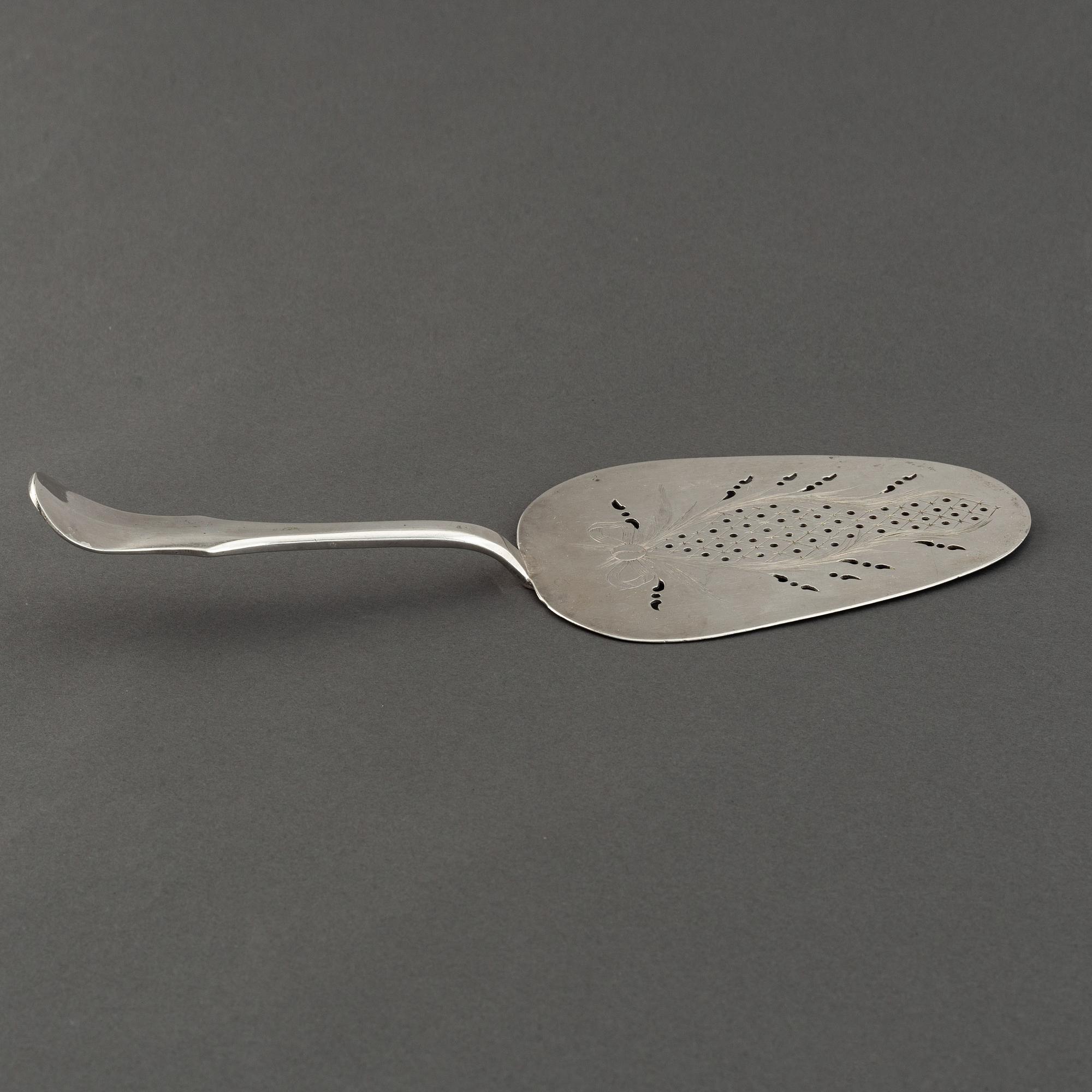 Sandwich-/Fiskspade, silver, Jacob Möinichen, Köpenhamn 1776. Rokoko.
