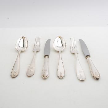 Bestick 36 dlr "Vasa" nysilver 1900-tal.