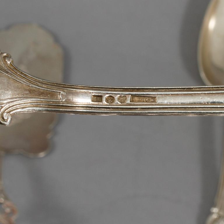 PARTI SILVER, 45 delar, mestadels Sverige, 1800-talets andra hälft- 1900-talets andra hälft, vikt ca 1140 g.