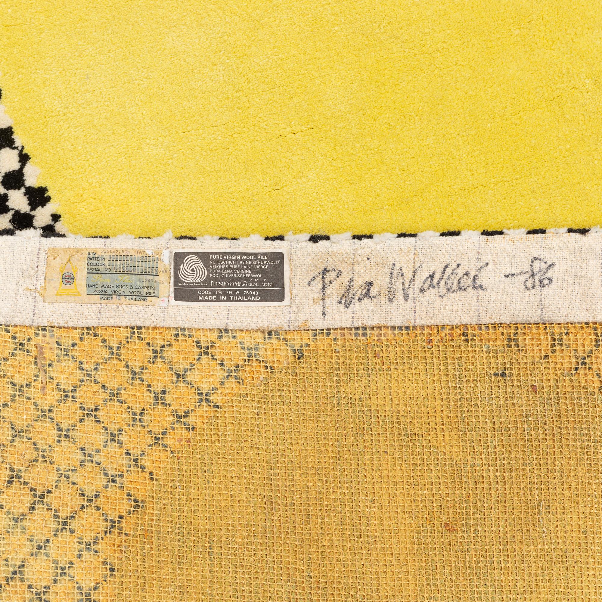 Pia Wallén, matta, tuftad, ca 248 x 250 cm.
