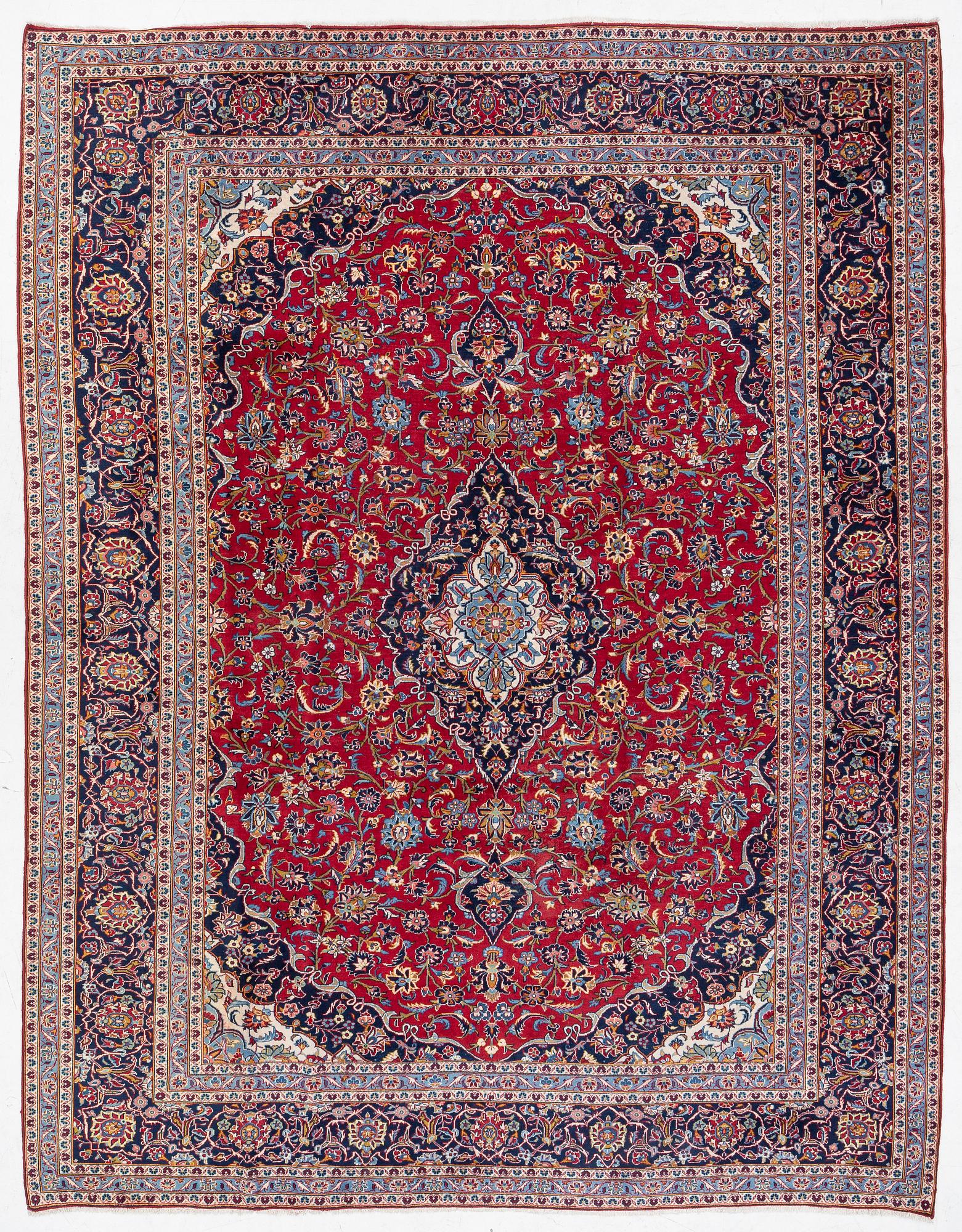 A Keshan carpet, c. 384 x 300 cm.