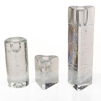 Timo Sarpaneva, Ljusstakar, 5 st, samt champagneglas, "Arkipelago", Iittala.