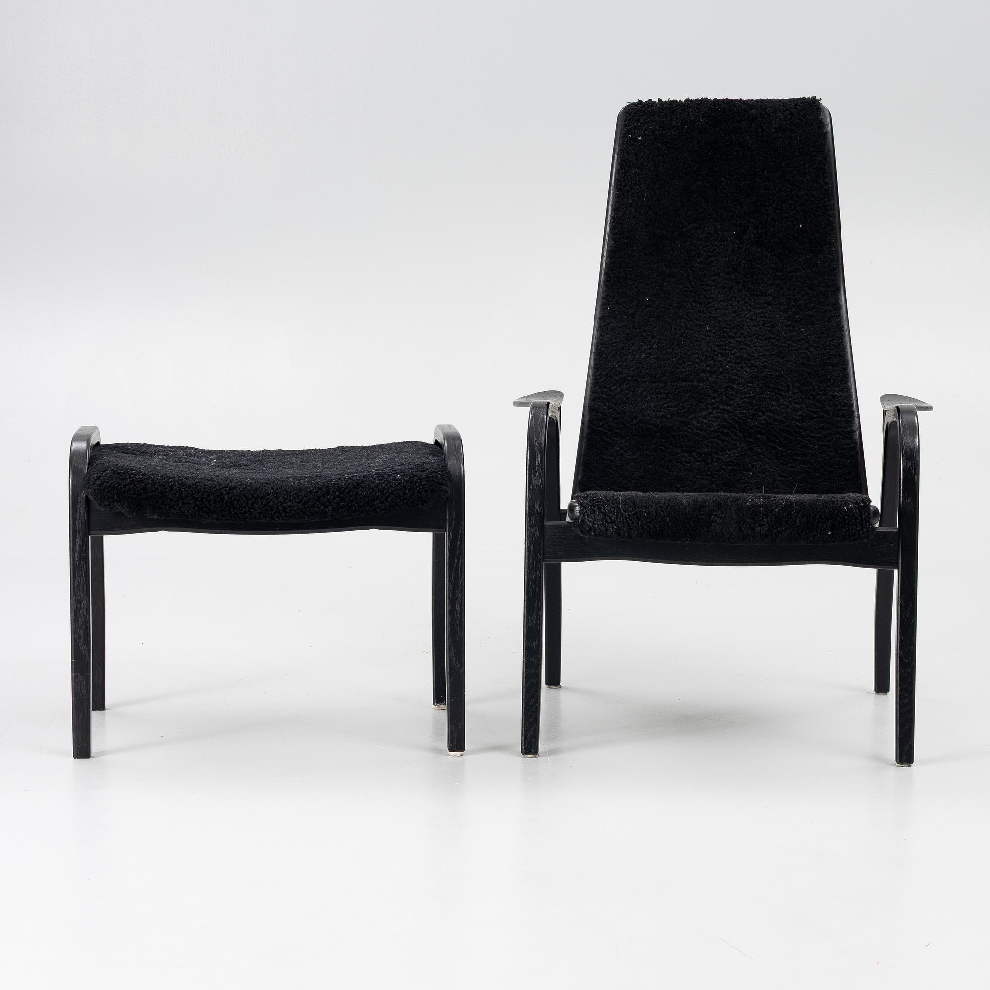 Yngve Ekström, a 'Lamino' easy chair with foot stool, Swedese 2010.