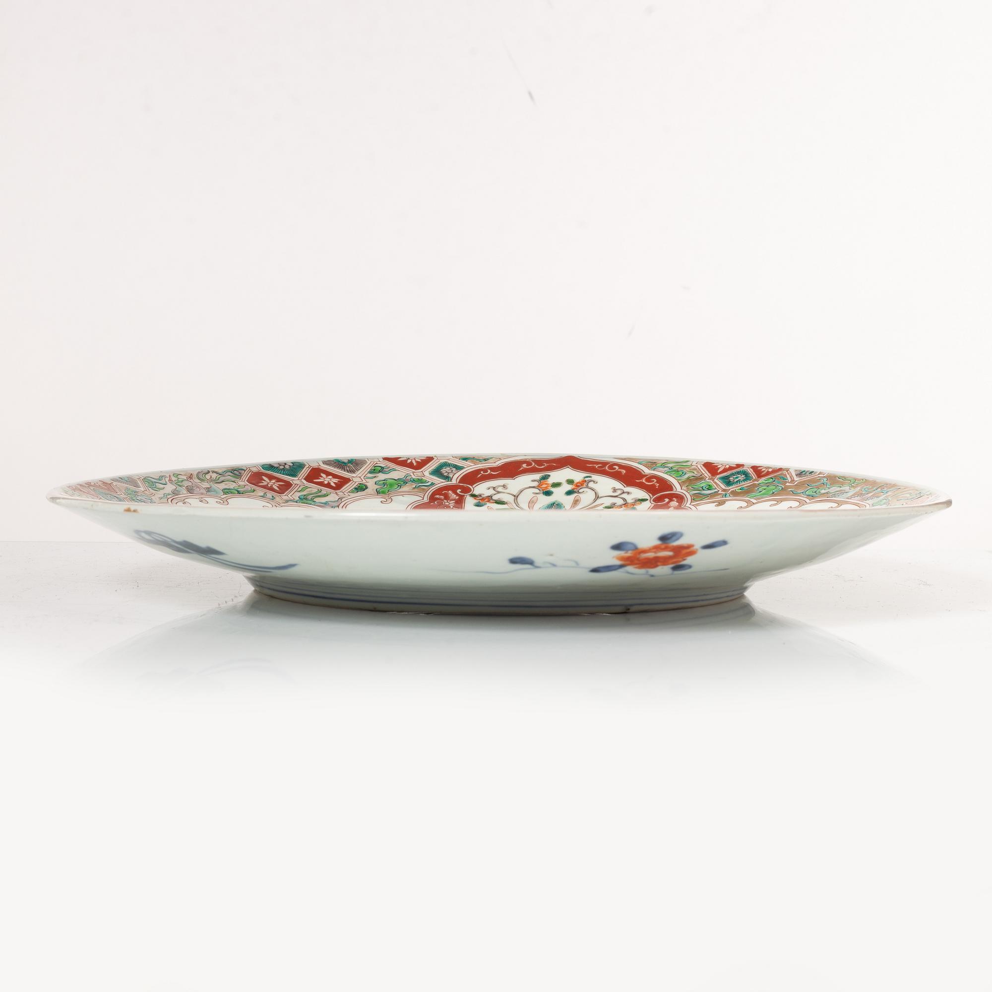 A large Japanese dish and a bowl, Meiji period (1868-1912).