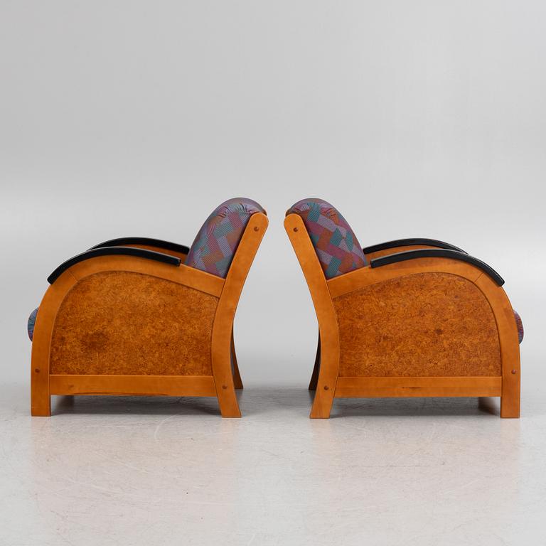 A pair of easy chairs, 1980's/90's.