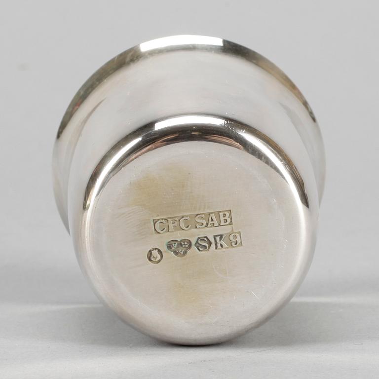 SUPKOPPAR, 6 stycken, silver, CF Carlman Stockholm 1960. Total vikt ca 390 gram.