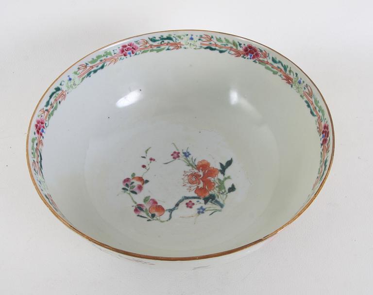 BÅLSKÅL, porslin, Kina, Qianlong, 1700-tal.