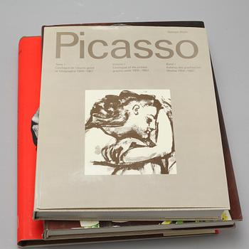 Books, 4 artbooks about Picasso and his work, 20th century 3rd quarter.