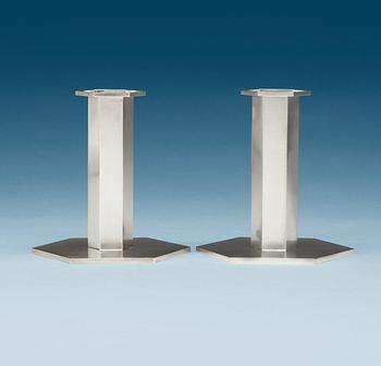 769. A pair of Wiwen Nilsson sterling candlesticks, Lund 1974.