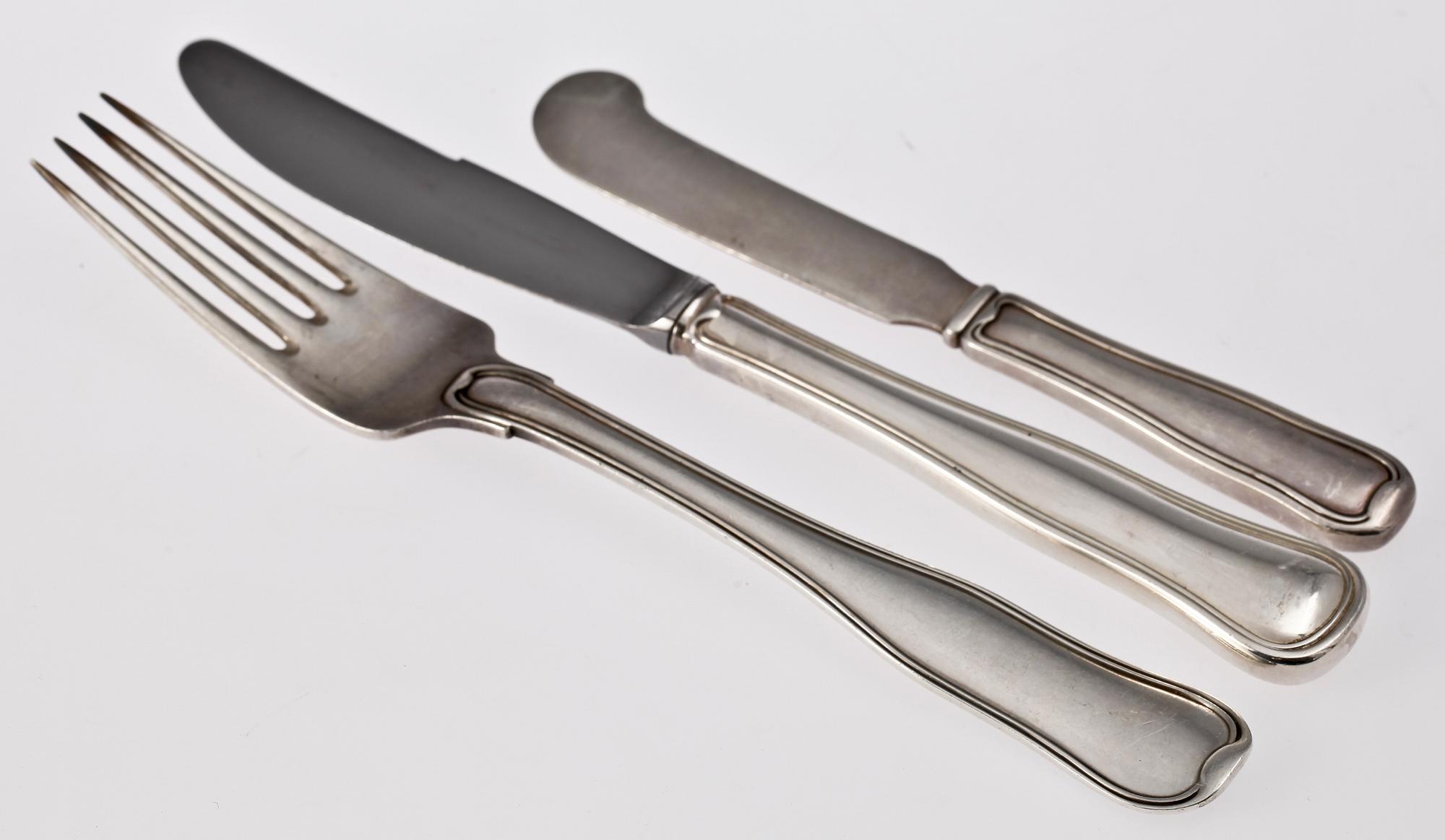 BESTICKSERVISDELAR, 15 st, sterlingsilver, "Gammal dansk", Georg Jensen, Danmark, 1900-talets andra hälft.