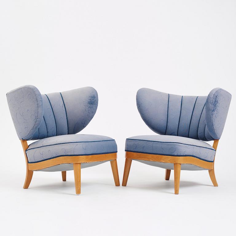 Otto Schulz, a pair of Swedish Modern easy chairs, Boet, Gothenburg 1930s-40s.