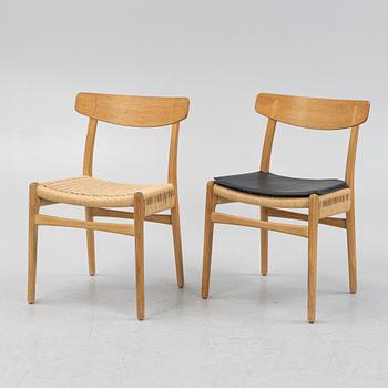 Hans J. Wegner, chairs, 6 pcs, model CH-23, for Carl Hansen & Søn, Denmark, 2017.