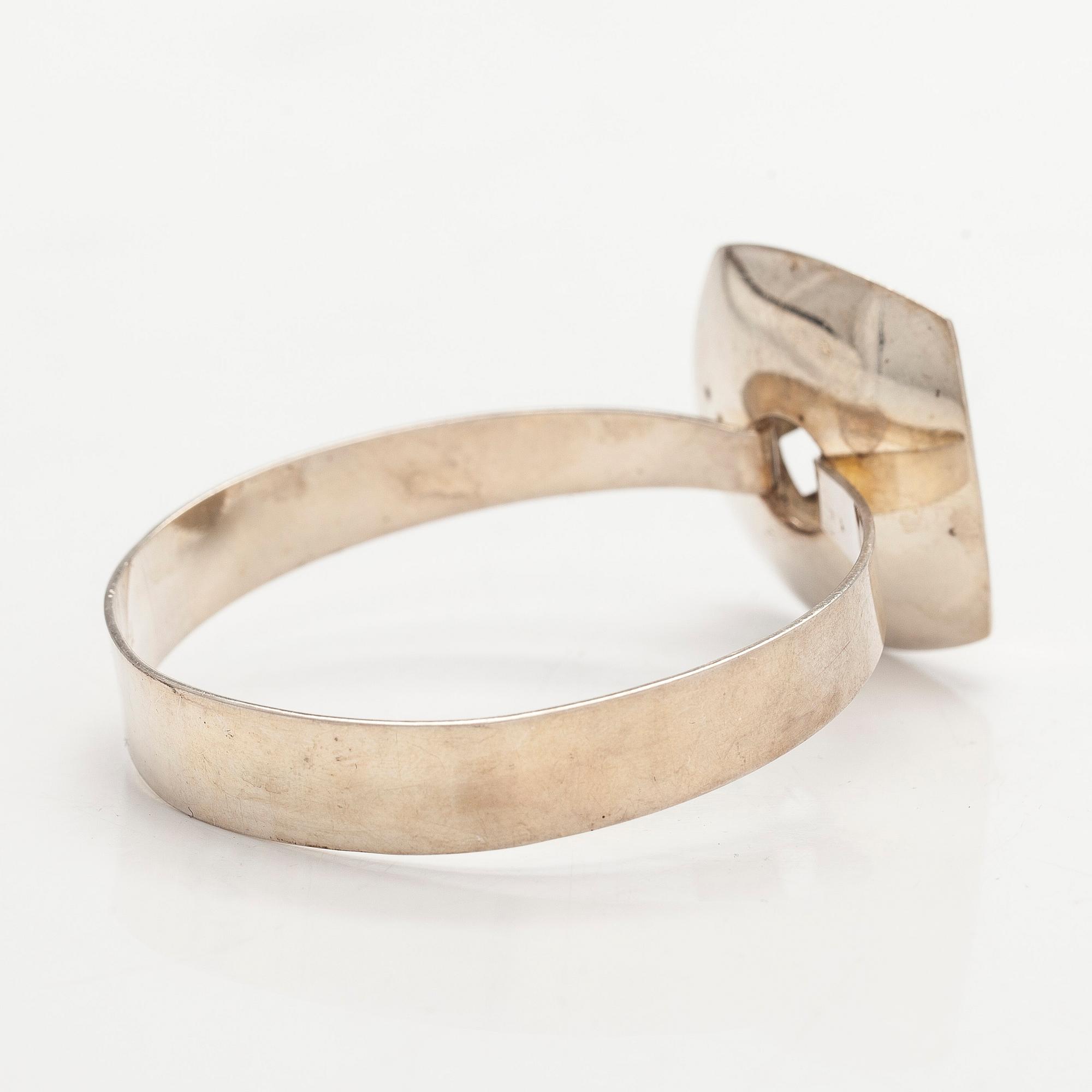 Bracelet and necklace, faceted smoky quartz, silver, Alton, Sweden 1966.