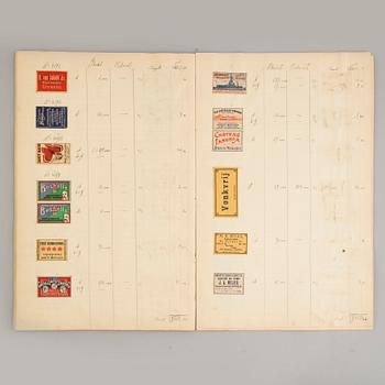 SAMLING TÄNDSTICKSETIKETTER, 1900-talets början.