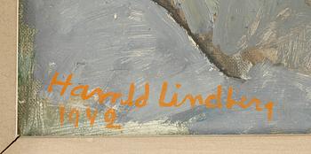 HARALD LINDBERG, olja på pannå, signerad.