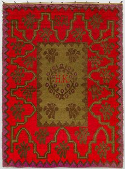 Rya, allmoge, daterad 1874. Ca 194 x 140 cm.