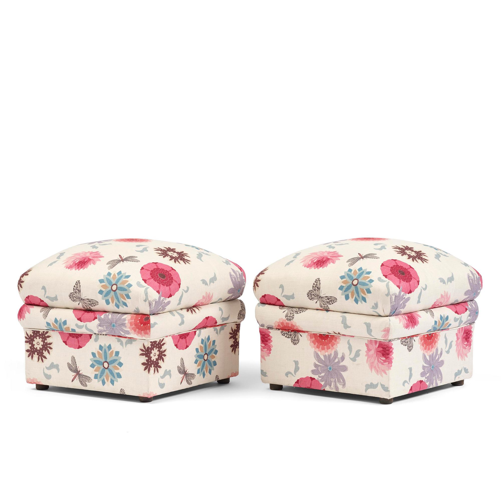 A pair of poufs with storage, earlhy 19th century.