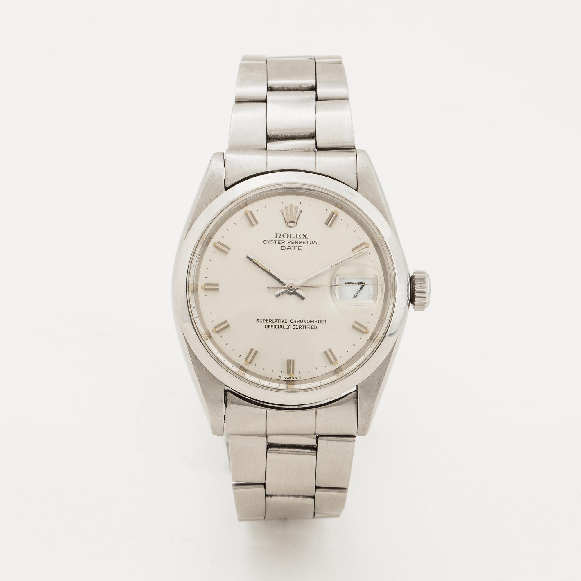 Rolex, Oyster Perpetual, Date, Chronometer, wristwatch, 34,5 mm.