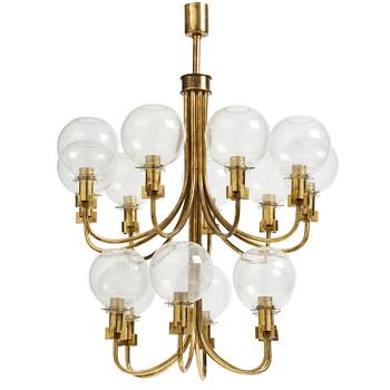 84. Hans-Agne Jakobsson, a rare chandelier model "T 812/15", Hans-Agne Jakobsson AB, Markaryd, 1970s.