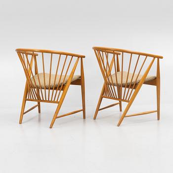 Sonna Rosén, armchairs, a pair, "Solfjädern", Nässjö Stolfabrik.