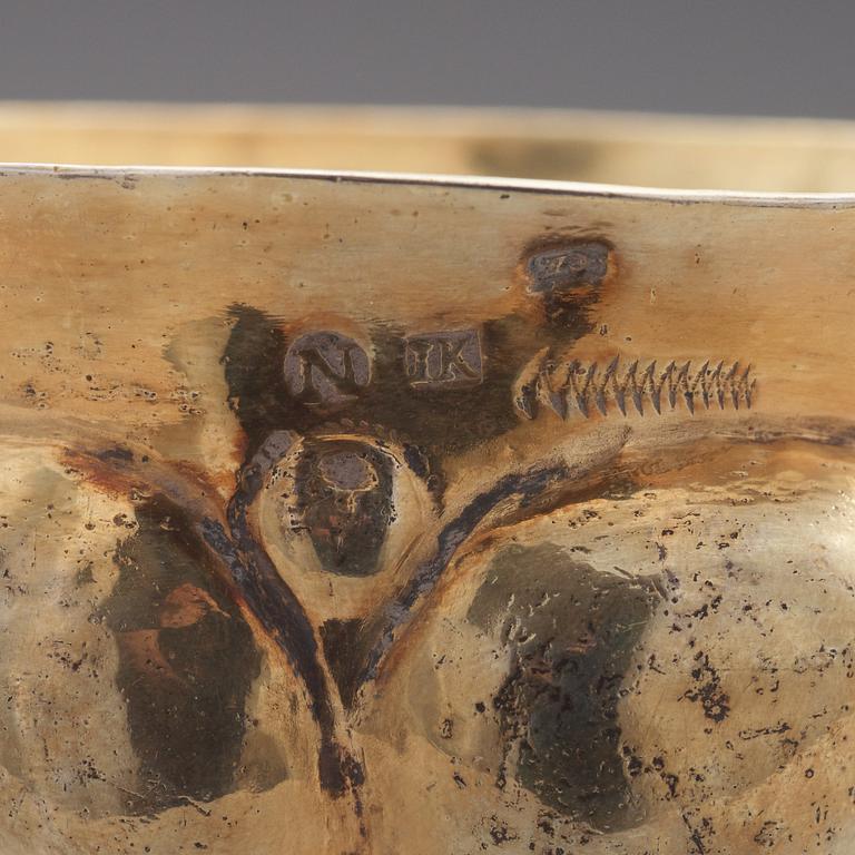 A German 17th century silver-gilt cup and cover, mark of Johann Kartenbusch, Nürnberg (1621/-22-1630).