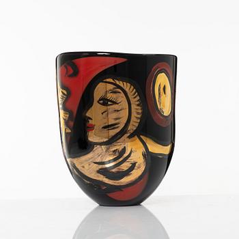 Ulrica Hydman-Vallien, a unique glass vase, Kosta Boda.