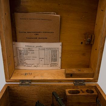 A Russian mid-19th century sextant in wooden box.