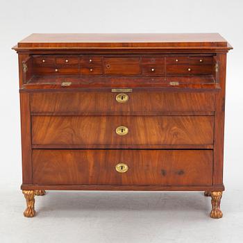 A late Gustavian mahogany writing-commode, Stockholm circa 1800.