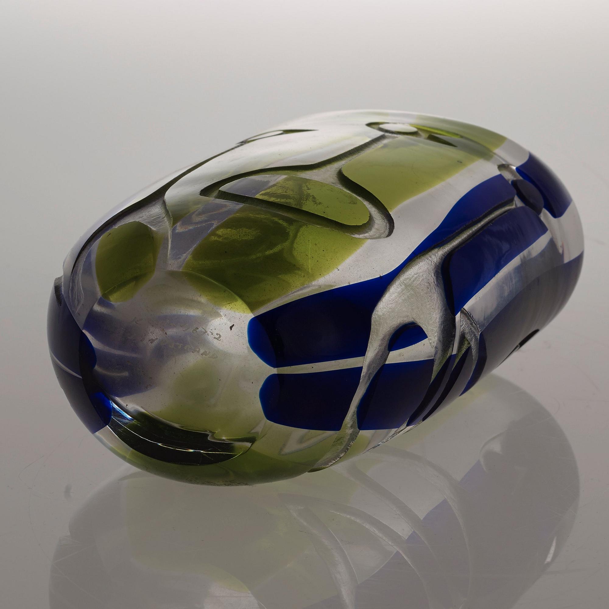 A Vicke Lindstrand blasted glass vase, Kosta 1950's-60's.