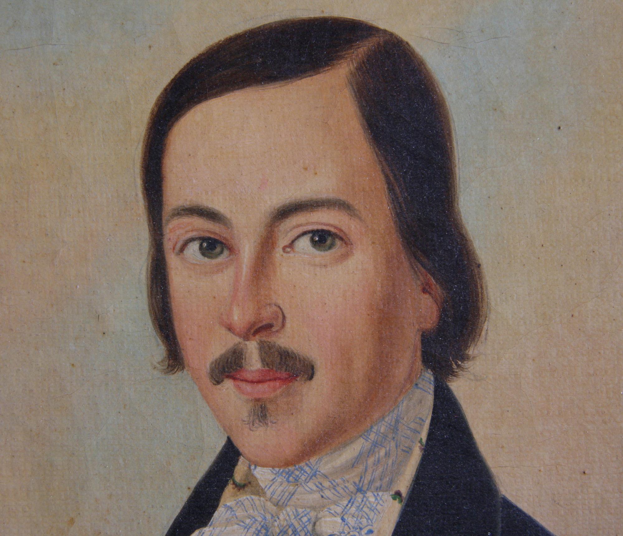 de KORFF, B, oljemålning på duk, sign, 1800-tal.