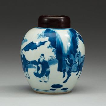 A blue and white jar, Qing dynasty, Kangxi (1662-1722).