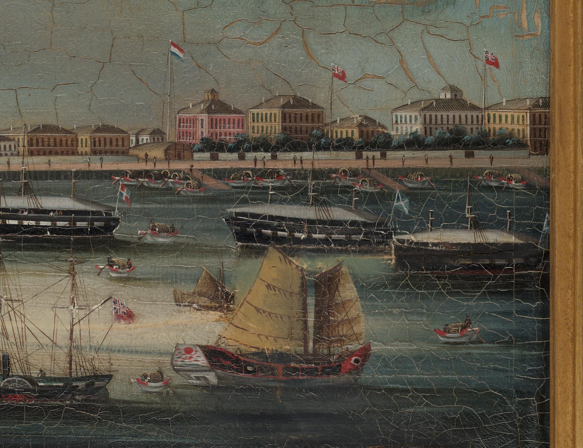 OKÄND KONSTNÄR, olja på duk. Qing dynastin, 1800-tal.