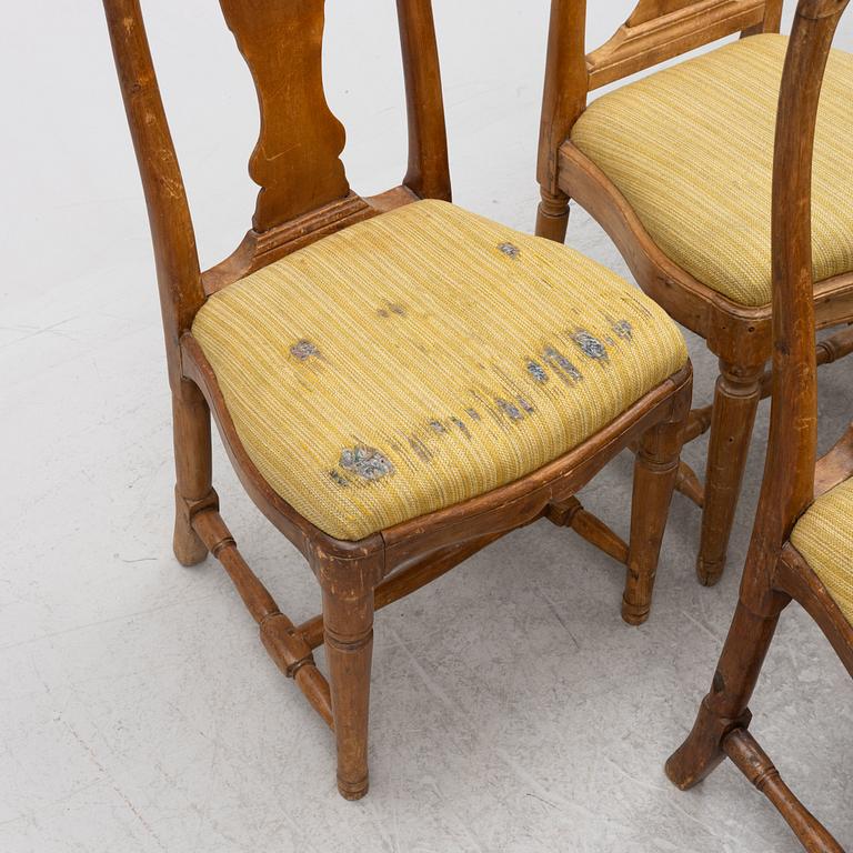 A matched set of eight chairs, 18th century.