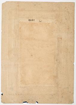 ALBUMBLAD, gouache med guld på papper. Indien, sent 1800-tal.
