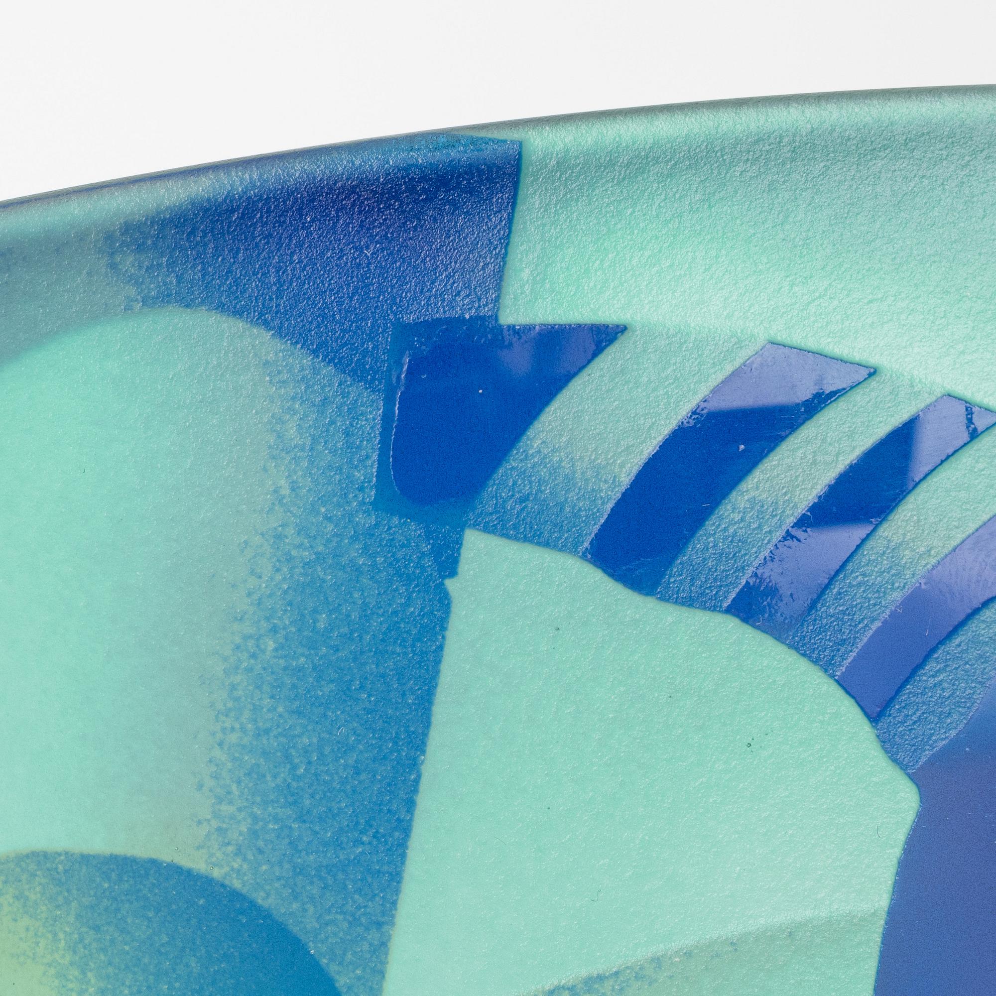 Bertil Vallien, a unique blasted glass bowl, Kosta Boda, Sweden.