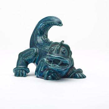 Wilhelm Kåge, a stoneware figure of a dragon puppy, Gustavsberg Studio 1940's.