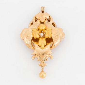 BROOCH/PENDANT, 18K gold, marked G.D. & Co, Malmö 1946.