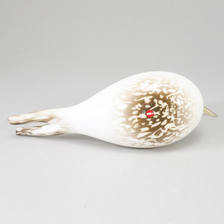 OIVA TOIKKA, lasilintu, Lapintiira, 2000, signeerattu O. Toikka Nuutajärvi.