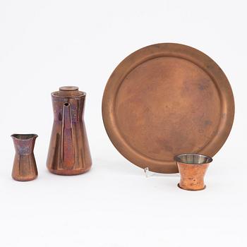 Tapio Wirkkala, A four-piece copper and teak coffee service, Kultakeskus, Finland.