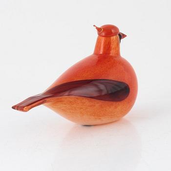 Oiva Toikka, a glass bird, "Red Cardinal (Kardinaali)", Nuutajärvi Notsjö, Iittala, Finland.