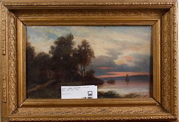 OKÄND KONSTNÄR. Olja på duk, 1800/1900-tal. Sign.