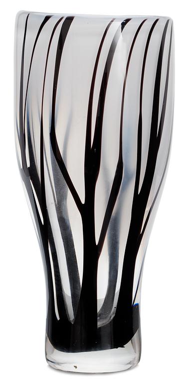 A Vicke Lindstrand glass vase, "Träd i dimma", Kosta 1950-52.