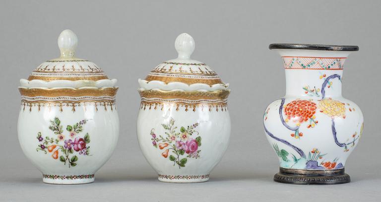 PARTI KINA, 5 delar, porslin och keramik, 17-1900-tal.